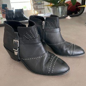 Vince Camuto Leather Ankle Boots Black Size 8.5